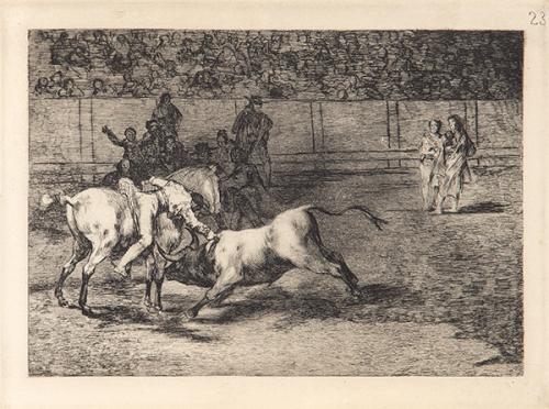  FRANCISCO DE GOYA Y LUCIENTES - Mariano cebbalos, alias el Indio mata el toro desde su caballo