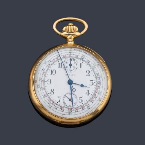  ZENITH nº 356596, reloj lepin cronógrafo con caja en oro amarillo de 18 K.
