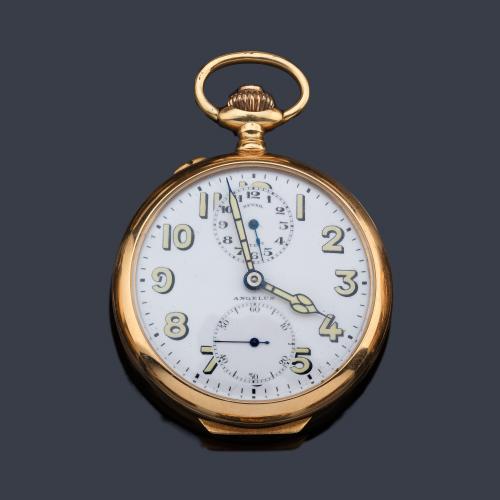  ANGELUS nº 43625, reloj lepin con alarma con caja en oro amarillo de 18 K.