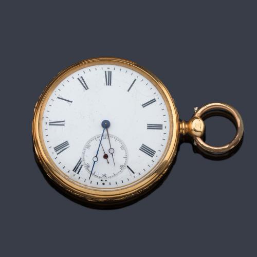  LOUIS VILLIEZ Madrid nº 35966, reloj lepin con caja en oro amarillo de 18 K.