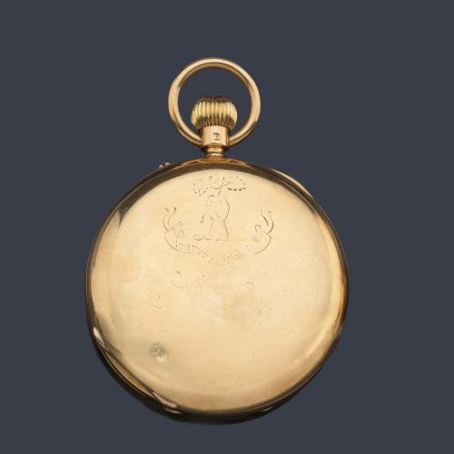  Reloj saboneta inglés nº 57633 con caja en oro amarillo de 18 K.