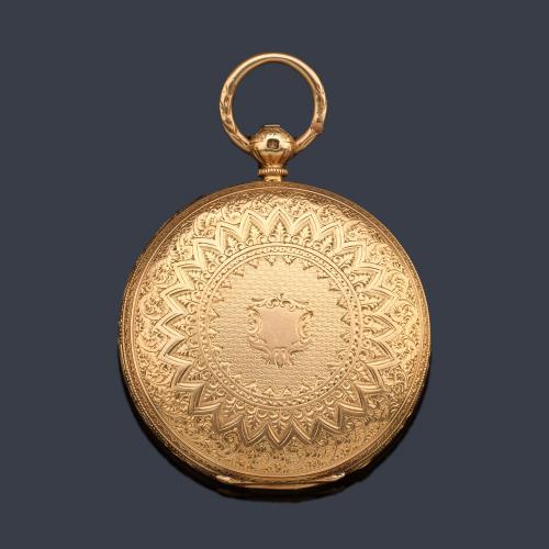 L. ROMBACH Glasgow nº 36382, reloj saboneta con caja en oro amarillo de 18 K.