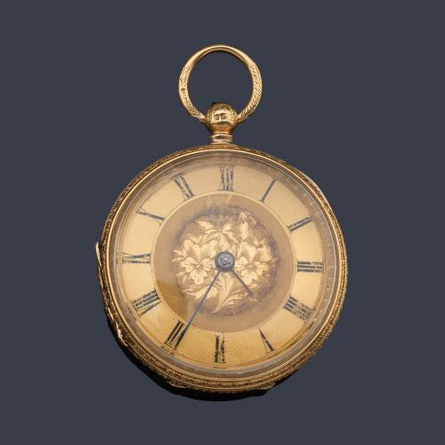  G. G0UILLAUME nº 13716, reloj catalina con caja en oro amarillo de 18 K.