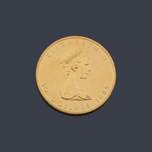  Isabel II 50 dólares Canada en oro de 22 K.