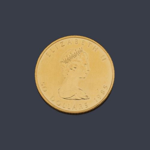  Isabel II 50 dólares Canada en oro de 22 K.