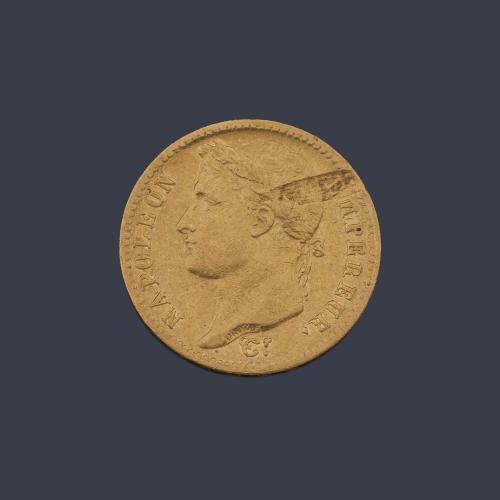  Moneda 20 francos Napoleón en oro de 22 K.