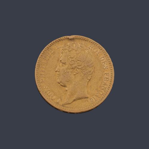  Moneda 20 francos Louis Philippe en oro de 22 K.