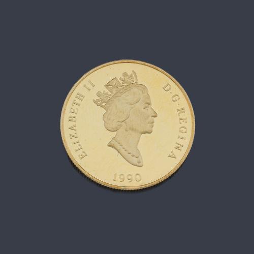  Moneda conmemorativa Isabel II 100 dólares Canada en oro de 22 K.