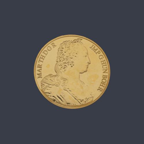  Moneda 100 Ecu Bélgica 1989 en oro de 22 K con estuche y certificado.