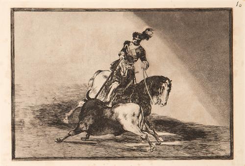  FRANCISCO DE GOYA Y LUCIENTES - Carlos V lanceando a un toro en la plaza de Valladolid