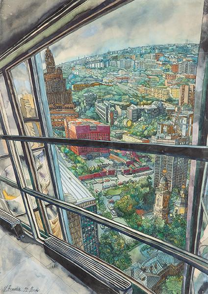 MIKHAIL ROMADINE - View of Moscow from city hall