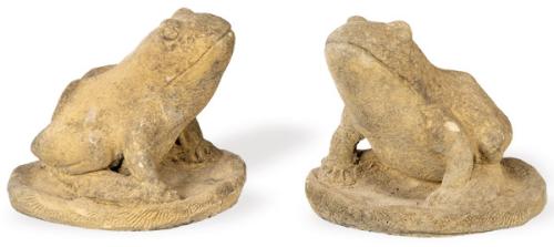  Pareja de ranas de arenisca para jardín.