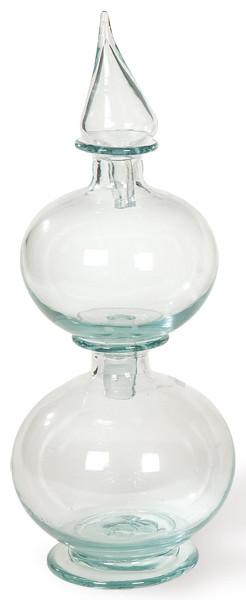  Botella de dos recipientes apilables en cristal mallorquín de Gordiola transparente