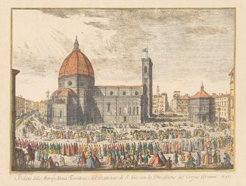  GIUSEPPE ZOCCHI - Vistas de cuatro monumentos de Florencia