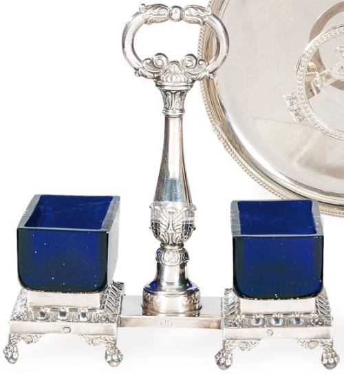  Especiero de plata francesa punzonada con marca de gran garantía en vigor desde 1819 a 1838 y del orfebre Emile Decary (1823-1923)