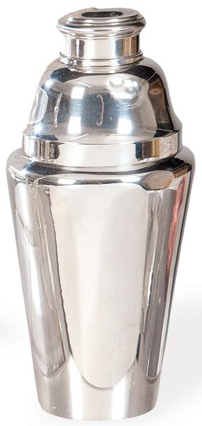  Coctelera de plata española punzonada 1ª Ley.