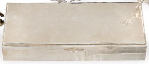  Caja de cigarrillos con alma de madera y plata española punzonada 1ª Ley.