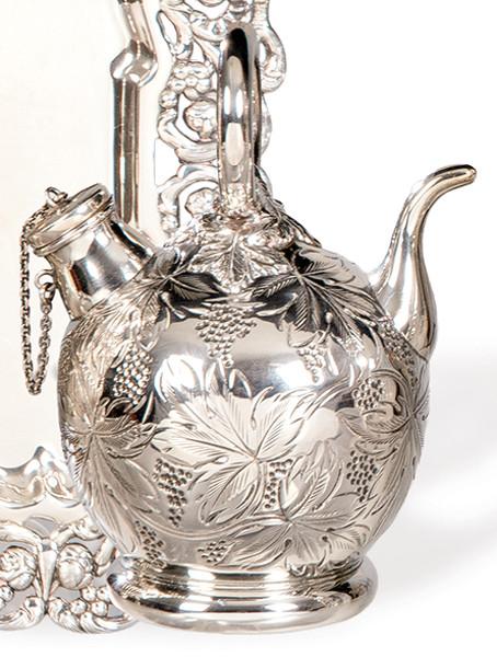  Botijo de plata española punzonada Ley 925.