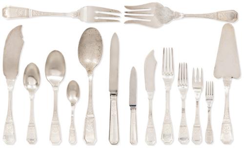 Cubertería de plata española punzonada ley 925 de Meneses.