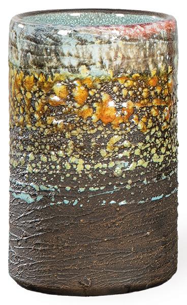 Vaso o jarrón cilíndrico en gres