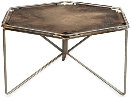  Mesa baja hexagonal, atribuida a René Bertoux para Group S.A.