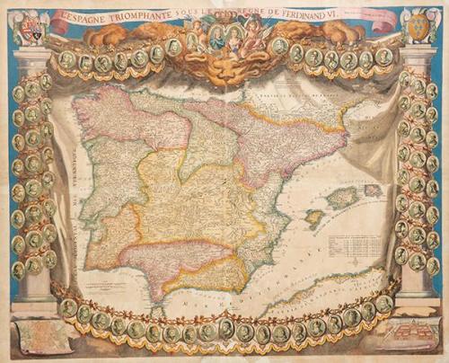  NICOLÁS DE FER - L'Espagne Triomphante sous le Regne de Ferdinand VI