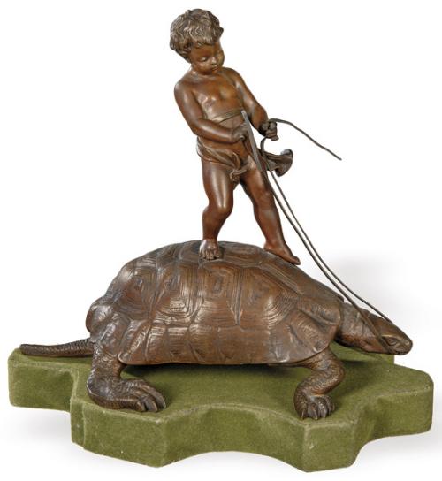  Niño de bronce patinado