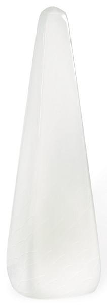  Lámpara de cristal de Murano piramidal en cristal blanco con decoración de líneas h. 1970-80