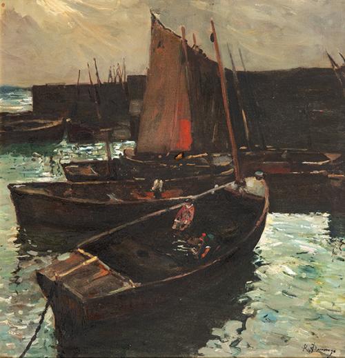  ROBERTO DOMINGO Y FALLOLA - Barcas en un puerto