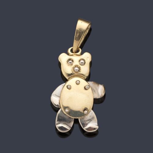  Colgante en forma de 'Teddy Bear' articulado en oro amarillo de 18K.