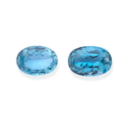  Pareja de topacio azules talla oval de 65,78 ct.
