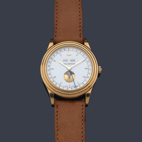 BUCHERER de caballero con caja chapada en oro