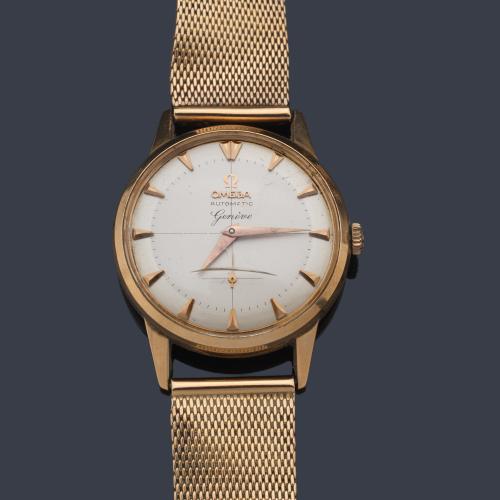  OMEGA de caballero con caja y brazalete en oro rosa de 18 K.