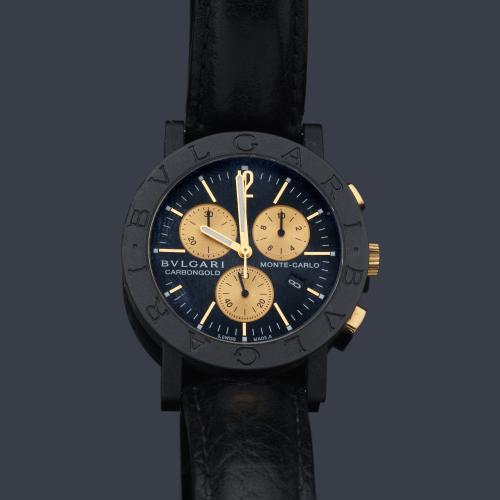  BVLGARI Carbongold Mote-Carlo ref. BB38 CL CH serie limitada nº 013/999 de caballero con caja en carbono y oro amarillo de 18 K.