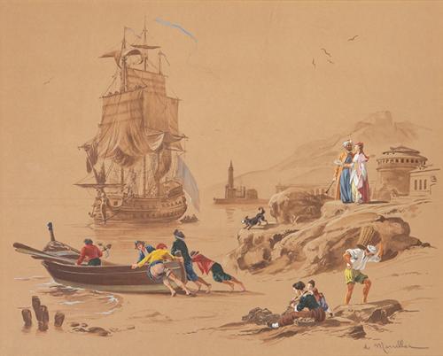  EUGÈNE LELIEPVRE - Varando la barca en el puerto