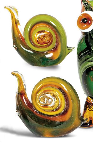  Dos caracoles de cristal de Murano