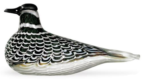  Pájaro de cristal  modelo"Kihu" de Oiva Toikka, para la marca Nuutajärvi Finlandiia finales 1980 principios 1990.