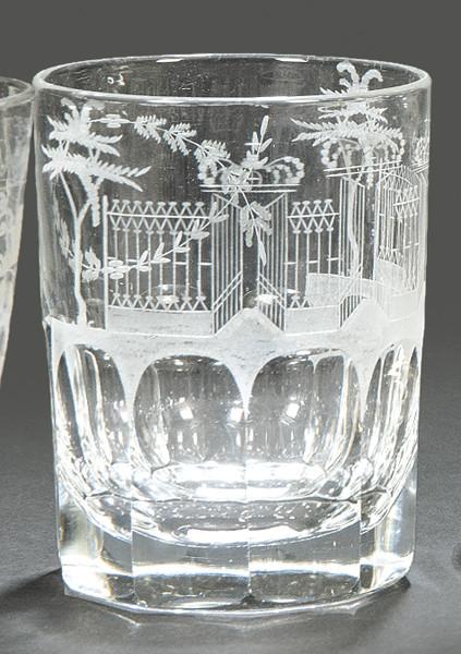  Vaso de Recuerdo de cristal de La Granja, Periodo Historicista (1.883-pp. S. XX)