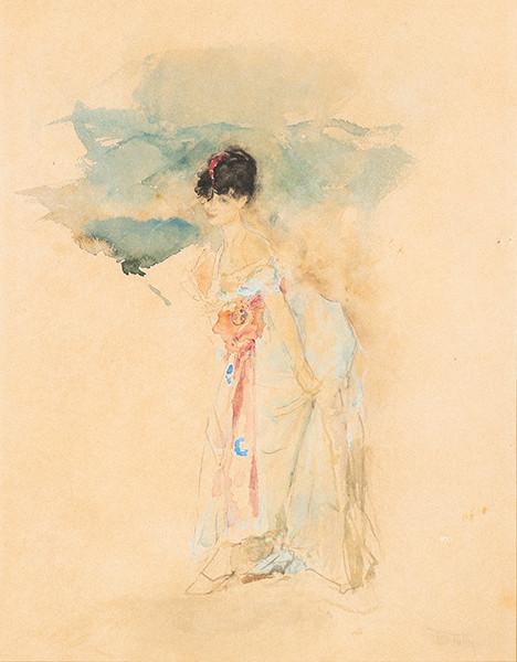  MARIANO FORTUNY MARSAL - Isabel de Madrazo (estudio para La Vicaría). Roma, c. 1869
