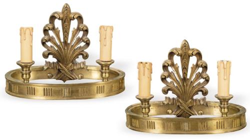  Pareja de apliques de bronce estilo Imperio S. XX