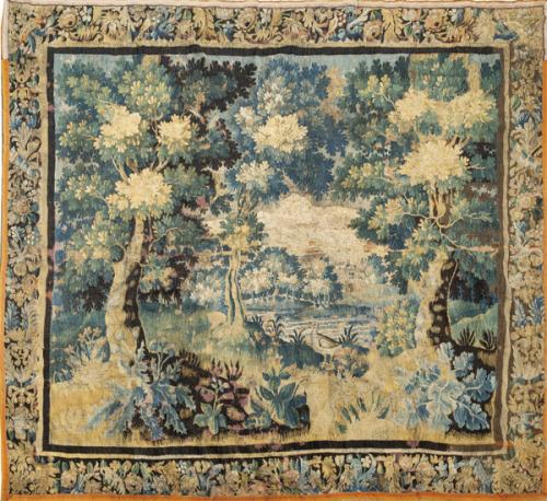  Tapiz Verdure de la manufactura de Aubusson, época Luis XV