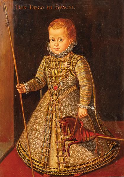  COPIA DE ALONSO SÁNCHEZ COELLO S. XIX - Retrato del príncipe don Diego (copia del Museo del Prado)