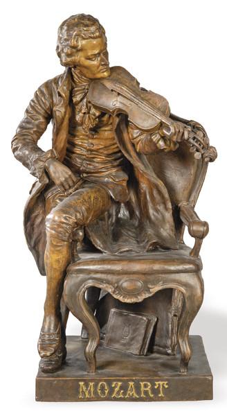  "Mozart" en escayola patinada de Frederick Goldscheider, Austria h. 1900.