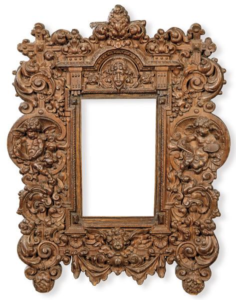  Marco de madera tallada en relieve, Francia S. XIX