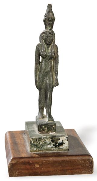  "Diosa Mut" figura de bronce egipcia, Periodo Saíta 664-525 a.C.