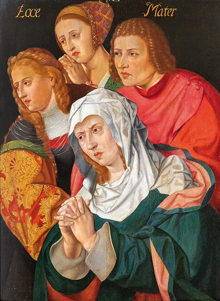  SEGUIDOR DE BARTHEL BRUYN EL VIEJO S. XVI - La Virgen María rodeada por San Juan Evangelista, María Magdalena y María de Cleofás