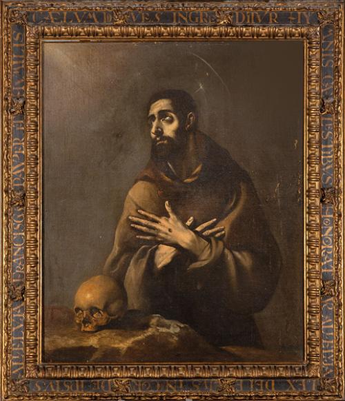  SEGUIDOR DE EL GRECO S. XVII-XVIII - San Francisco de Asís en éxtasis