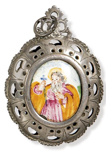  Relcario  Plata, s. XVIII. 8 x 5,5 x 1,5 cm 180-200€