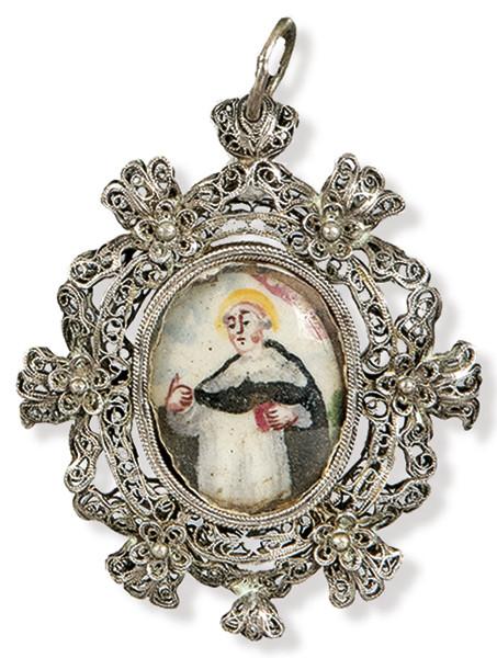  Relicario Plata, s. XVIII. 9,7 x 7,1 x 1 cm 250-280€