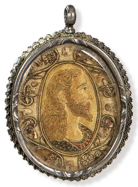  Relicario oval con marco de plata, España S. XVII.